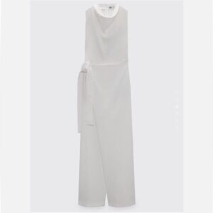 Zara white crepe jumpsuit